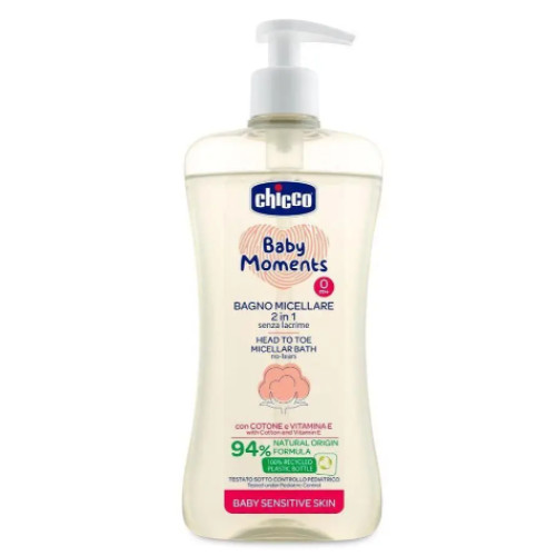 Шампунь-гель для тіла та волосся Chicco Baby Moments "Без сліз" 500 мл